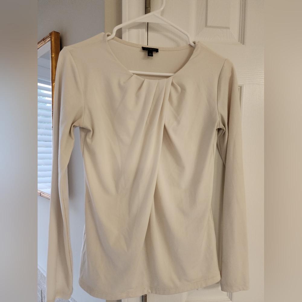 Talbots Elegant Cream Pleated Blouse